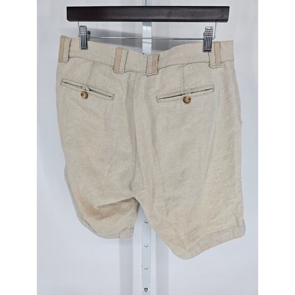 Halsey Mens Sz 32 Flat Front Chino Dress Shorts Light Beige - Picture 4 of 4